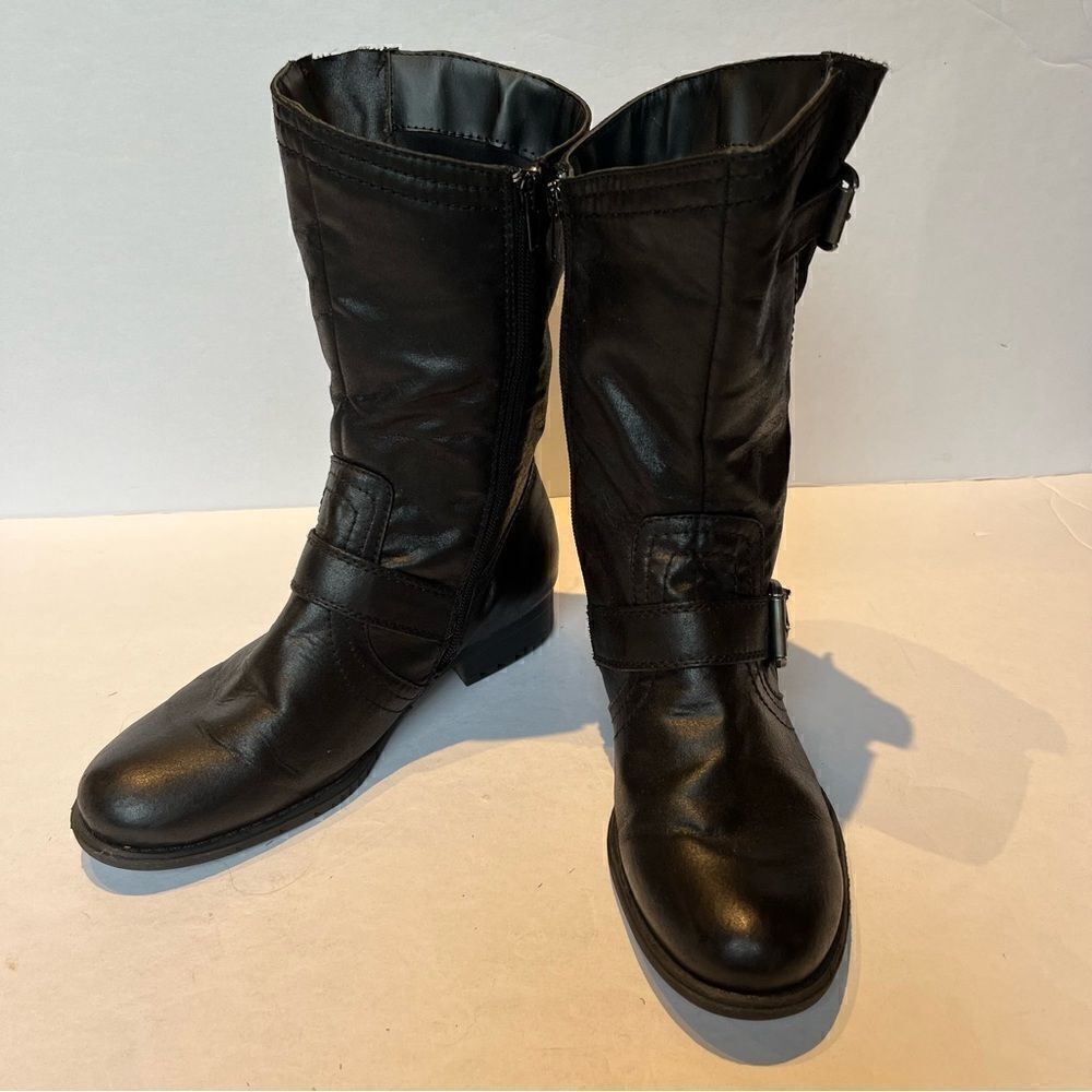 Yuu Women's Wide Calf Boots Black Size 7M Jamie Zipper